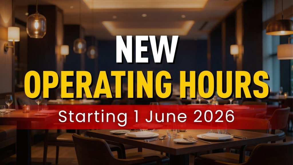 New Operating Hours at Our F&B Outlets at Singapore Swimming Club